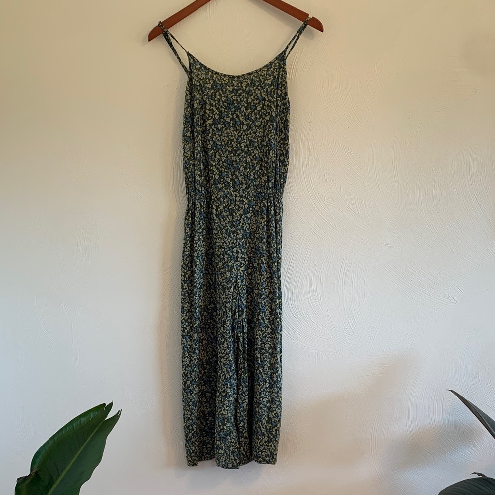 Adore Me Dark Green Floral Cropped Jumpsuit